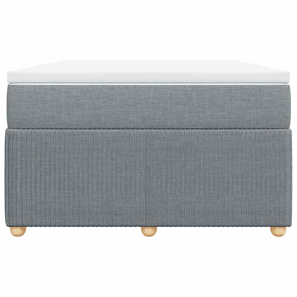 Κρεβάτι Boxspring με Στρώμα Ανοιχτό Γκρι 120x200 εκ. Υφασμάτινο - Pakobazaar