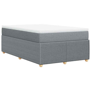 Κρεβάτι Boxspring με Στρώμα Ανοιχτό Γκρι 120x200 εκ. Υφασμάτινο - Pakobazaar