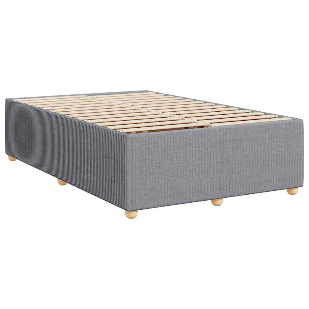 Κρεβάτι Boxspring με Στρώμα Ανοιχτό Γκρι 120x200 εκ. Υφασμάτινο - Pakobazaar