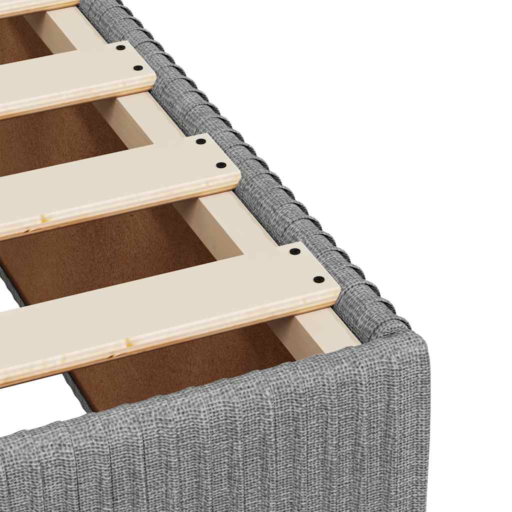 Κρεβάτι Boxspring με Στρώμα Ανοιχτό Γκρι 120x200 εκ. Υφασμάτινο - Pakobazaar