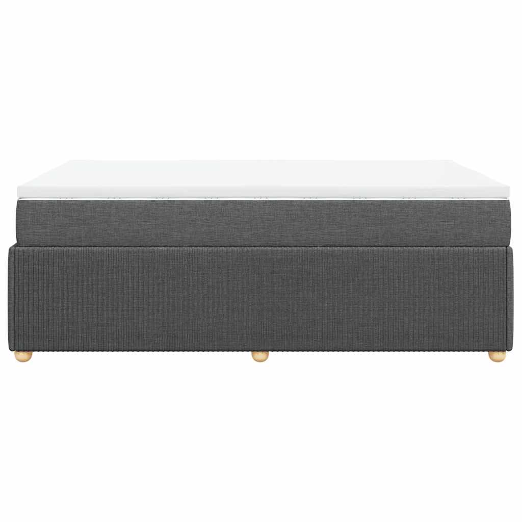 Κρεβάτι Boxspring με Στρώμα Σκούρο Γκρι 120x200 εκ. Υφασμάτινο - Pakobazaar