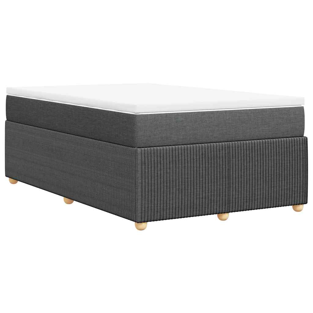 Κρεβάτι Boxspring με Στρώμα Σκούρο Γκρι 120x200 εκ. Υφασμάτινο - Pakobazaar