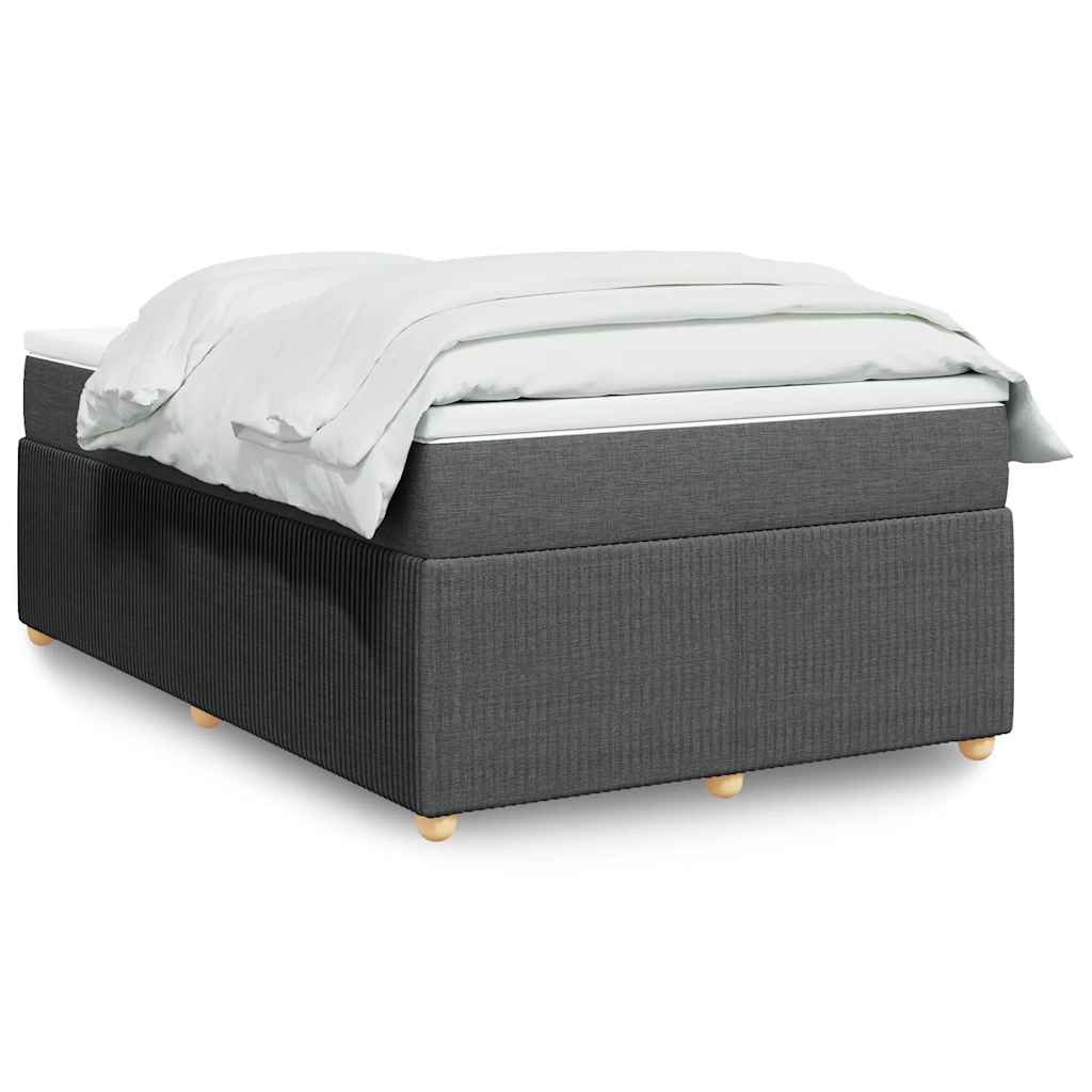 Κρεβάτι Boxspring με Στρώμα Σκούρο Γκρι 120x200 εκ. Υφασμάτινο - Pakobazaar