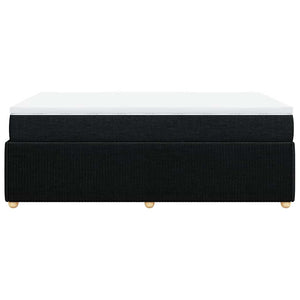 Κρεβάτι Boxspring με Στρώμα Μαύρο 120x200 εκ. Υφασμάτινο - Pakobazaar