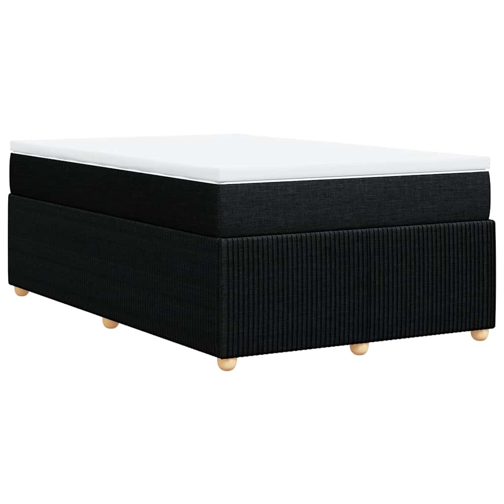 Κρεβάτι Boxspring με Στρώμα Μαύρο 120x200 εκ. Υφασμάτινο - Pakobazaar