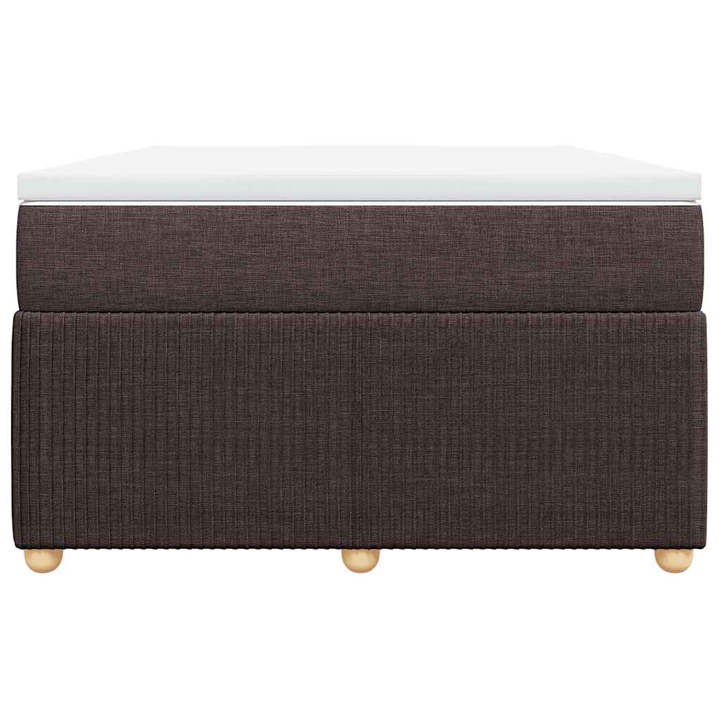 Κρεβάτι Boxspring με Στρώμα Σκούρο Καφέ 120x200 εκ. Υφασμάτινο - Pakobazaar