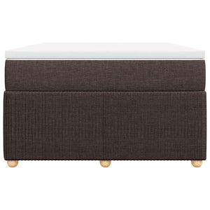Κρεβάτι Boxspring με Στρώμα Σκούρο Καφέ 120x200 εκ. Υφασμάτινο - Pakobazaar