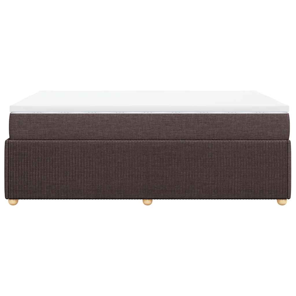 Κρεβάτι Boxspring με Στρώμα Σκούρο Καφέ 120x200 εκ. Υφασμάτινο - Pakobazaar