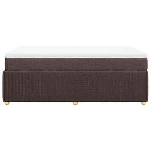 Κρεβάτι Boxspring με Στρώμα Σκούρο Καφέ 120x200 εκ. Υφασμάτινο - Pakobazaar