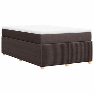 Κρεβάτι Boxspring με Στρώμα Σκούρο Καφέ 120x200 εκ. Υφασμάτινο - Pakobazaar