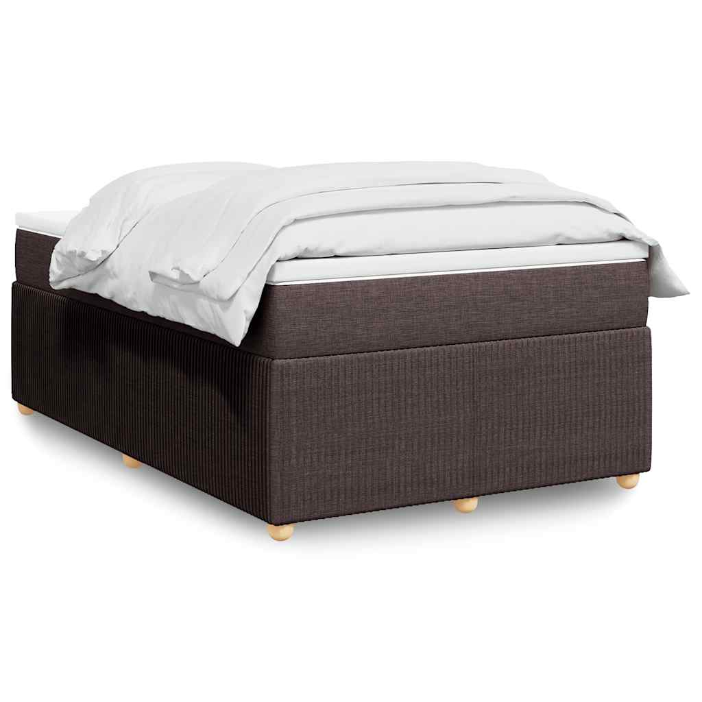 Κρεβάτι Boxspring με Στρώμα Σκούρο Καφέ 120x200 εκ. Υφασμάτινο - Pakobazaar