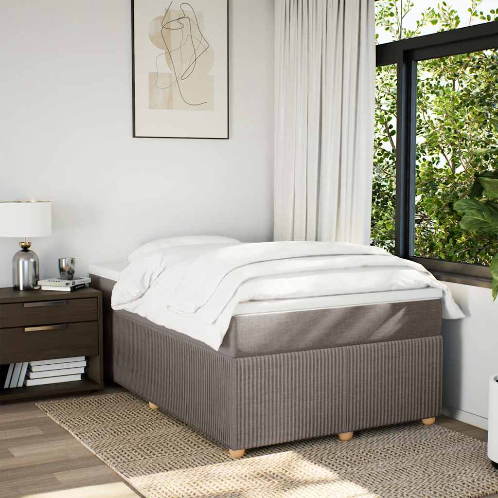 Κρεβάτι Boxspring με Στρώμα Taupe 120x200 εκ. Υφασμάτινο - Pakobazaar