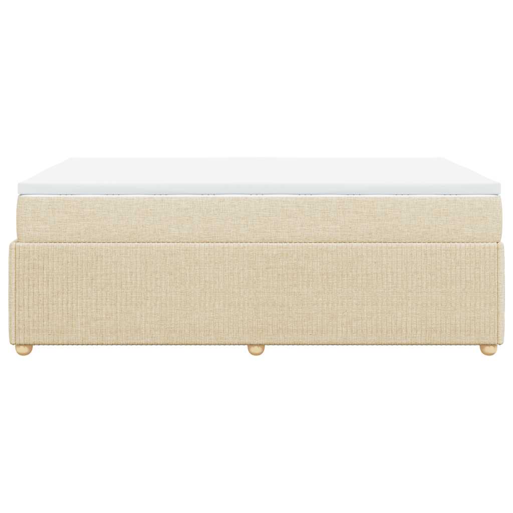 Κρεβάτι Boxspring με Στρώμα Κρεμ 120x200 εκ. Υφασμάτινο