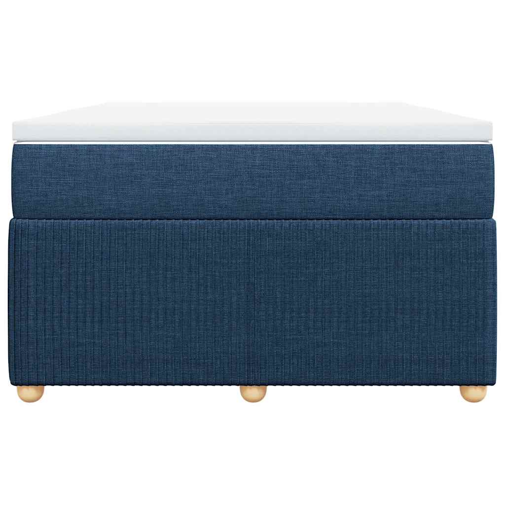 Κρεβάτι Boxspring με Στρώμα Μπλε 120x200 εκ. Υφασμάτινο