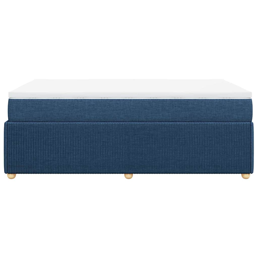 Κρεβάτι Boxspring με Στρώμα Μπλε 120x200 εκ. Υφασμάτινο
