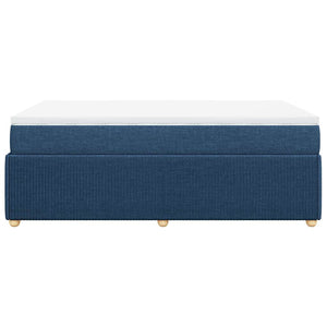 Κρεβάτι Boxspring με Στρώμα Μπλε 120x200 εκ. Υφασμάτινο