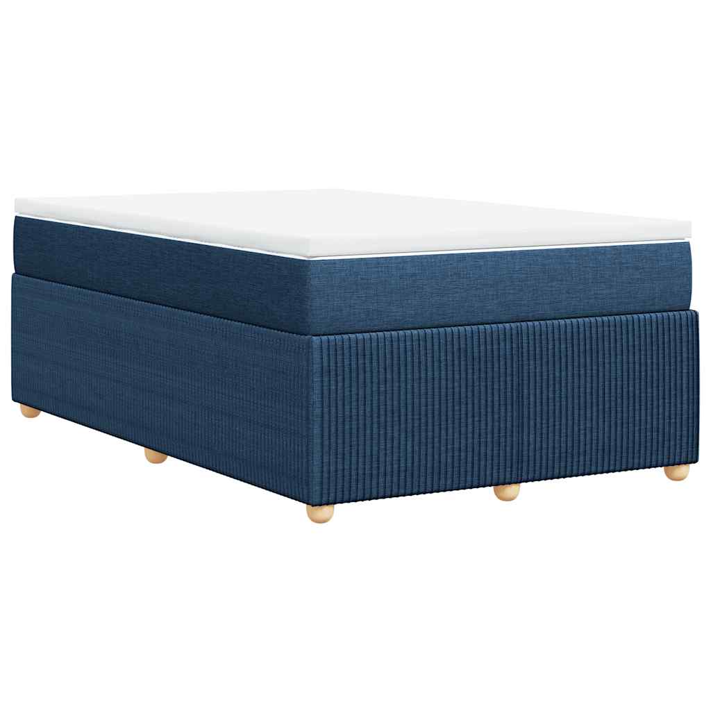 Κρεβάτι Boxspring με Στρώμα Μπλε 120x200 εκ. Υφασμάτινο