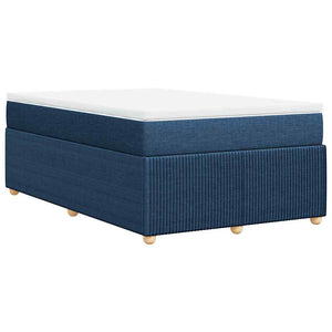 Κρεβάτι Boxspring με Στρώμα Μπλε 120x200 εκ. Υφασμάτινο