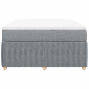 Κρεβάτι Boxspring με Στρώμα Ανοιχτό Γκρι 140x190 εκ. Υφασμάτινο