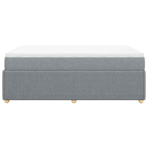Κρεβάτι Boxspring με Στρώμα Ανοιχτό Γκρι 140x190 εκ. Υφασμάτινο