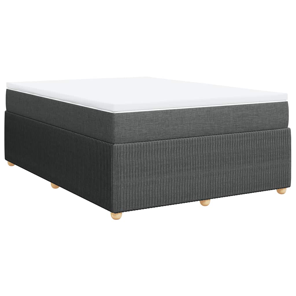 Κρεβάτι Boxspring με Στρώμα Σκούρο Γκρι 140x190 εκ. Υφασμάτινο