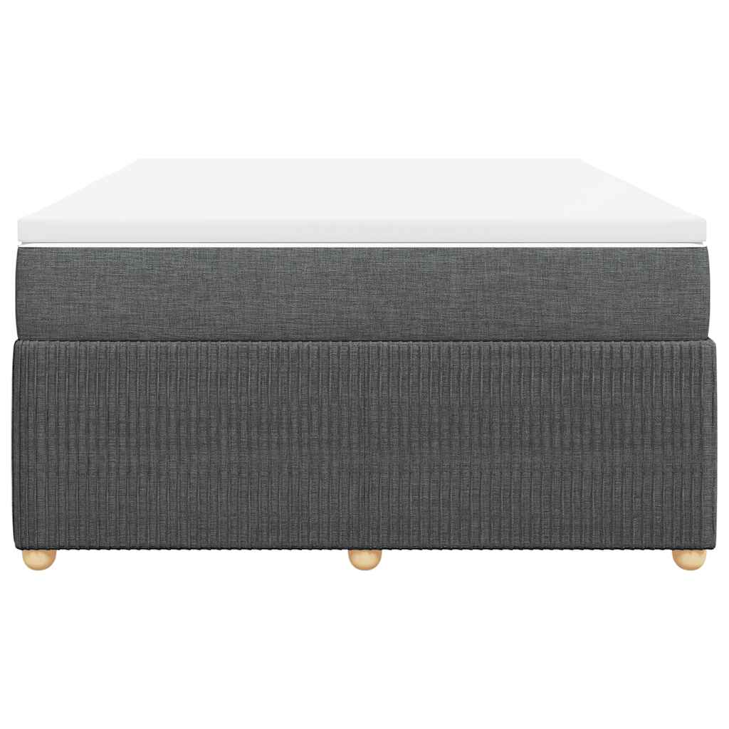 Κρεβάτι Boxspring με Στρώμα Σκούρο Γκρι 140x190 εκ. Υφασμάτινο