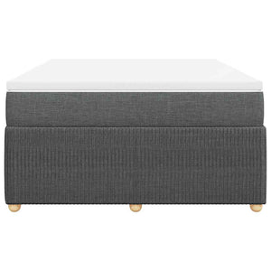 Κρεβάτι Boxspring με Στρώμα Σκούρο Γκρι 140x190 εκ. Υφασμάτινο