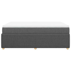 Κρεβάτι Boxspring με Στρώμα Σκούρο Γκρι 140x190 εκ. Υφασμάτινο