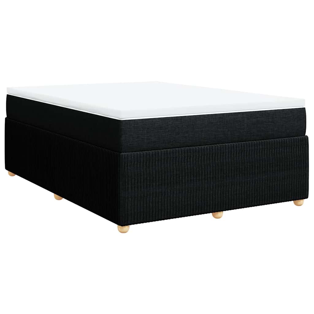 Κρεβάτι Boxspring με Στρώμα Μαύρο 140x190 εκ. Υφασμάτινο