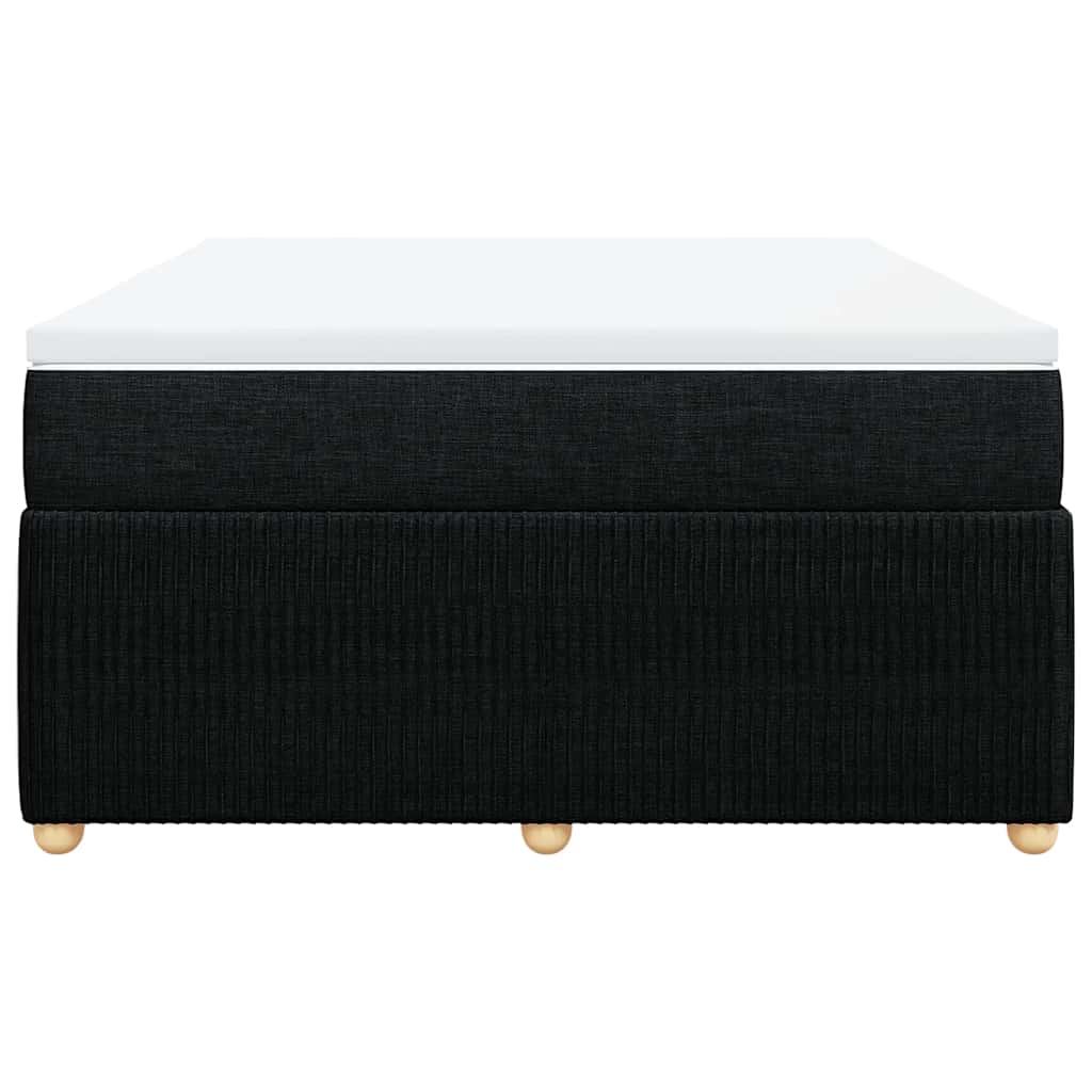 Κρεβάτι Boxspring με Στρώμα Μαύρο 140x190 εκ. Υφασμάτινο