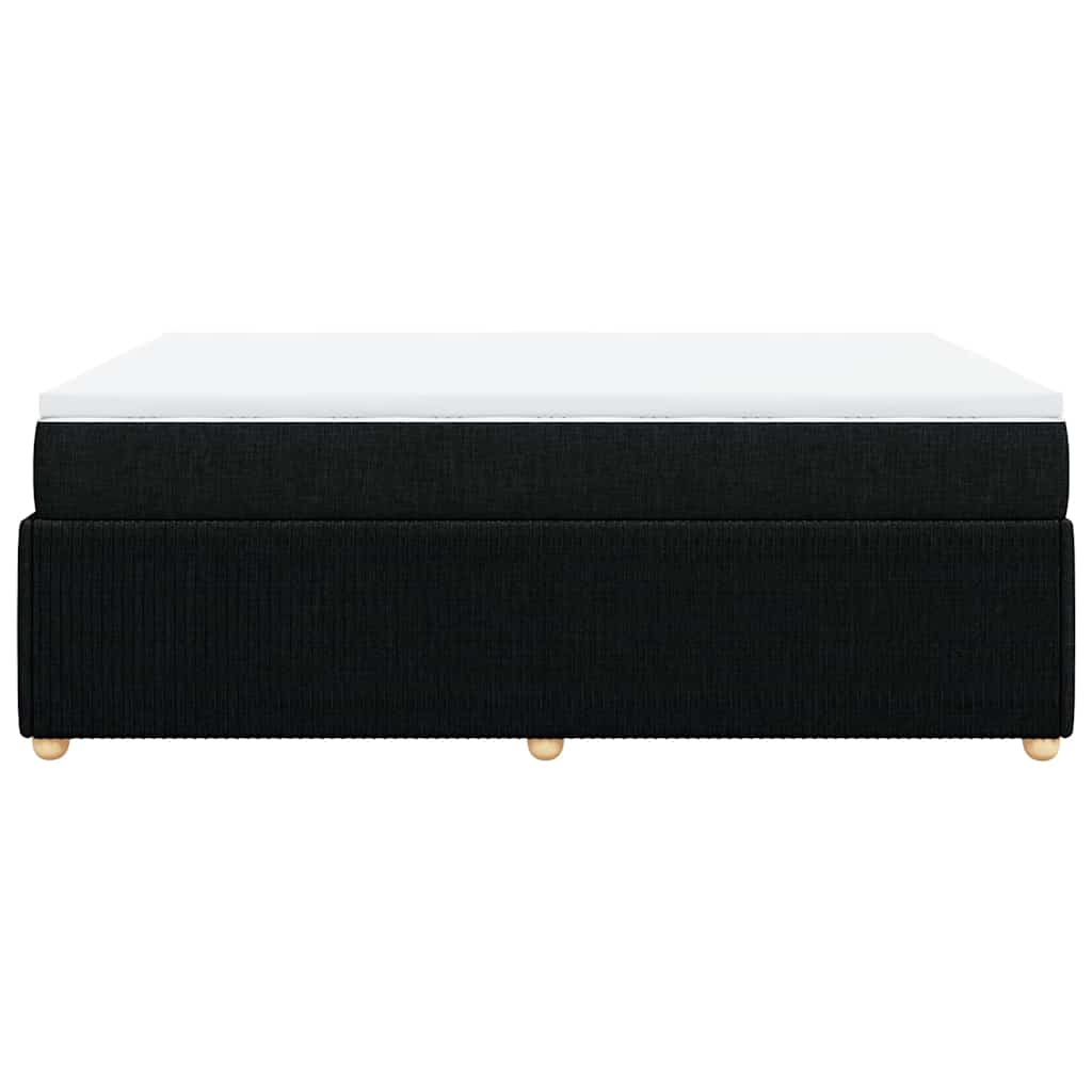 Κρεβάτι Boxspring με Στρώμα Μαύρο 140x190 εκ. Υφασμάτινο