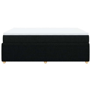 Κρεβάτι Boxspring με Στρώμα Μαύρο 140x190 εκ. Υφασμάτινο