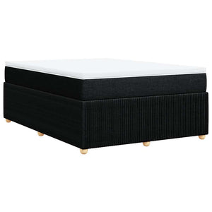 Κρεβάτι Boxspring με Στρώμα Μαύρο 140x190 εκ. Υφασμάτινο