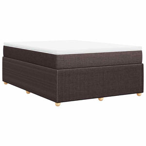 Κρεβάτι Boxspring με Στρώμα Σκούρο Καφέ 140x190 εκ. Υφασμάτινο