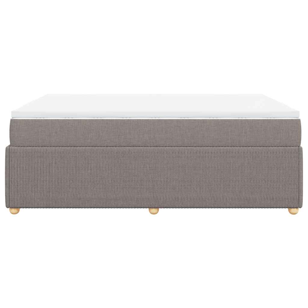 Κρεβάτι Boxspring με Στρώμα Taupe 140x190 εκ. Υφασμάτινο