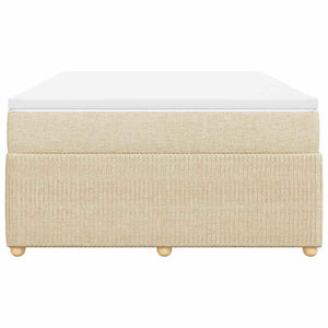Κρεβάτι Boxspring με Στρώμα Κρεμ 140x190 εκ. Υφασμάτινο - Pakobazaar