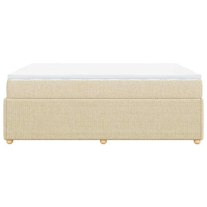 Κρεβάτι Boxspring με Στρώμα Κρεμ 140x190 εκ. Υφασμάτινο - Pakobazaar