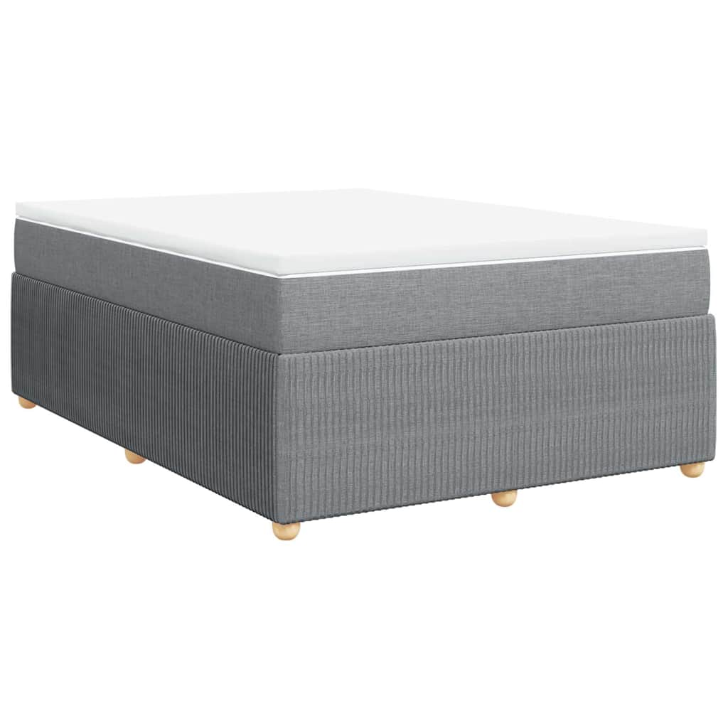 Κρεβάτι Boxspring με Στρώμα Ανοιχτό Γκρι 140x200 εκ. Υφασμάτινο