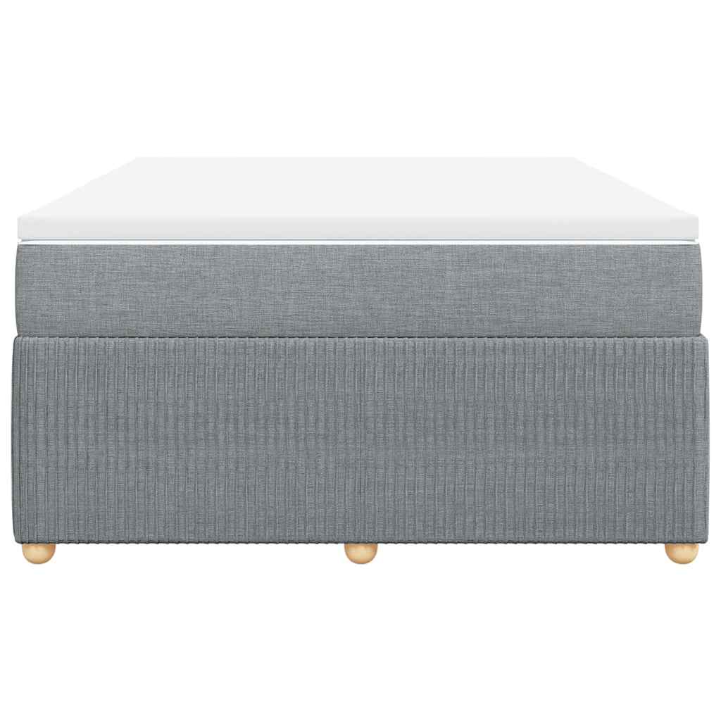 Κρεβάτι Boxspring με Στρώμα Ανοιχτό Γκρι 140x200 εκ. Υφασμάτινο