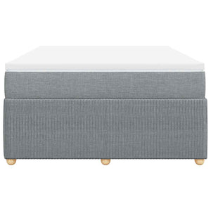 Κρεβάτι Boxspring με Στρώμα Ανοιχτό Γκρι 140x200 εκ. Υφασμάτινο