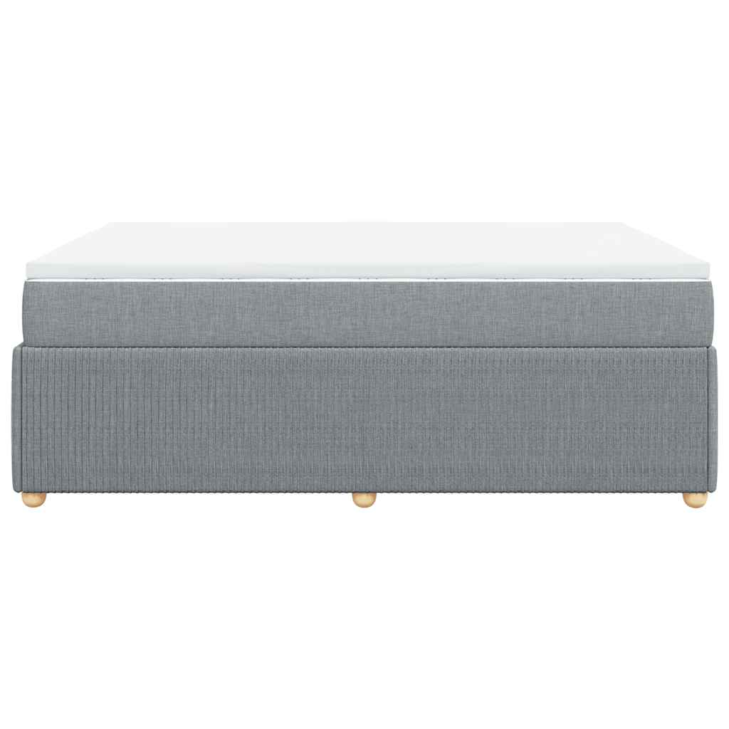 Κρεβάτι Boxspring με Στρώμα Ανοιχτό Γκρι 140x200 εκ. Υφασμάτινο