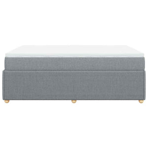 Κρεβάτι Boxspring με Στρώμα Ανοιχτό Γκρι 140x200 εκ. Υφασμάτινο