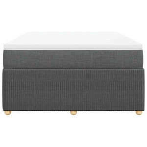 Κρεβάτι Boxspring με Στρώμα Σκούρο Γκρι 140x200 εκ Υφασμάτινο - Pakobazaar