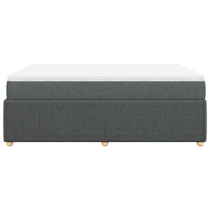 Κρεβάτι Boxspring με Στρώμα Σκούρο Γκρι 140x200 εκ Υφασμάτινο - Pakobazaar