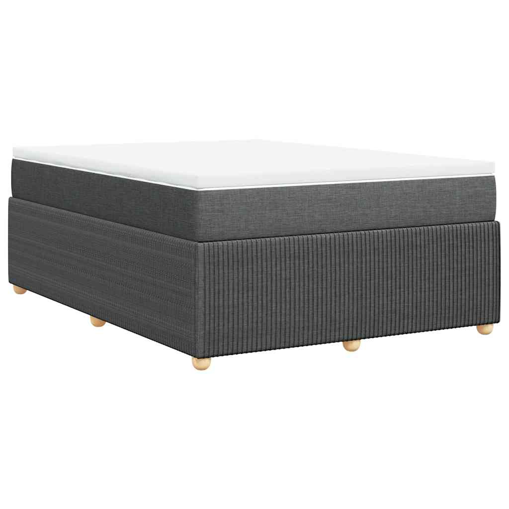 Κρεβάτι Boxspring με Στρώμα Σκούρο Γκρι 140x200 εκ Υφασμάτινο - Pakobazaar
