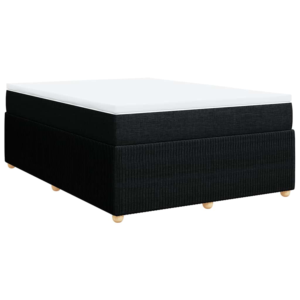 Κρεβάτι Boxspring με Στρώμα Μαύρο 140x200 εκ. Υφασμάτινο - Pakobazaar