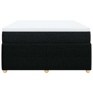 Κρεβάτι Boxspring με Στρώμα Μαύρο 140x200 εκ. Υφασμάτινο - Pakobazaar