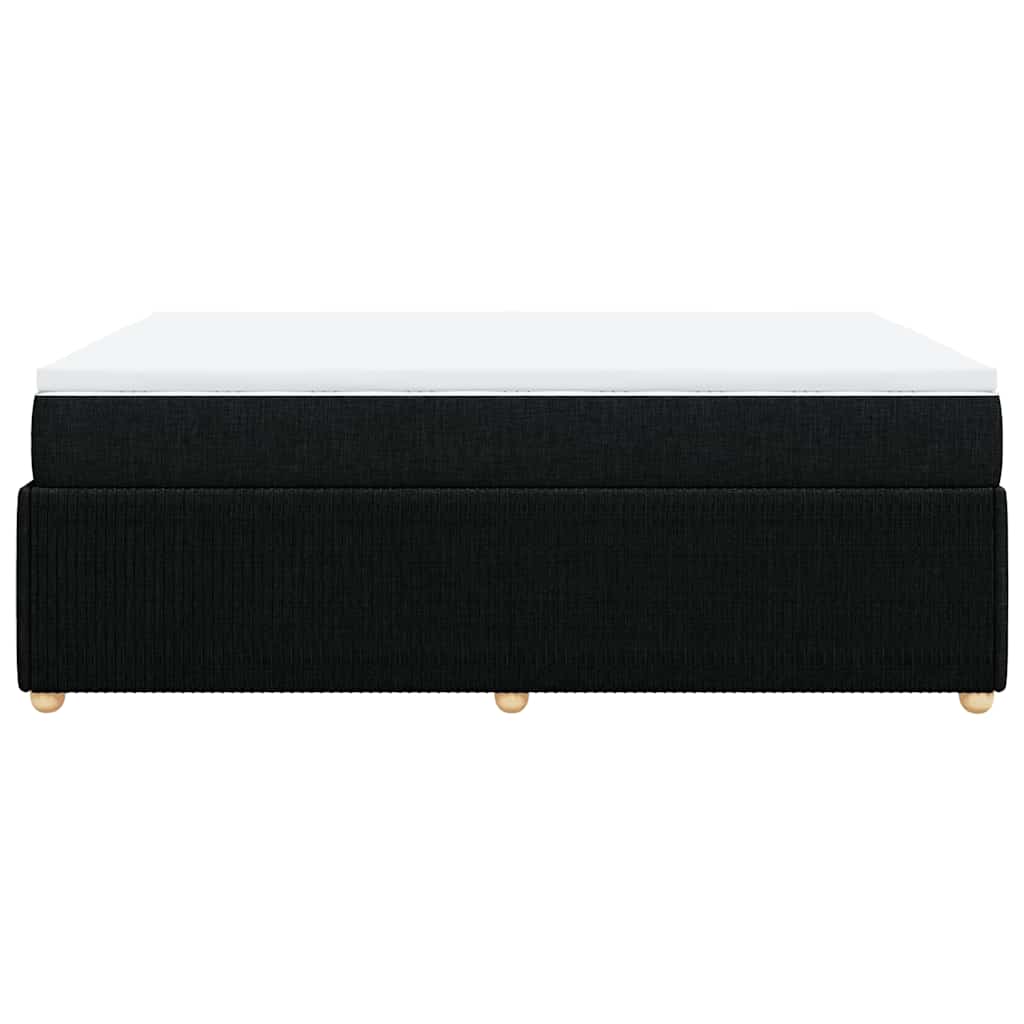 Κρεβάτι Boxspring με Στρώμα Μαύρο 140x200 εκ. Υφασμάτινο - Pakobazaar