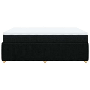 Κρεβάτι Boxspring με Στρώμα Μαύρο 140x200 εκ. Υφασμάτινο - Pakobazaar
