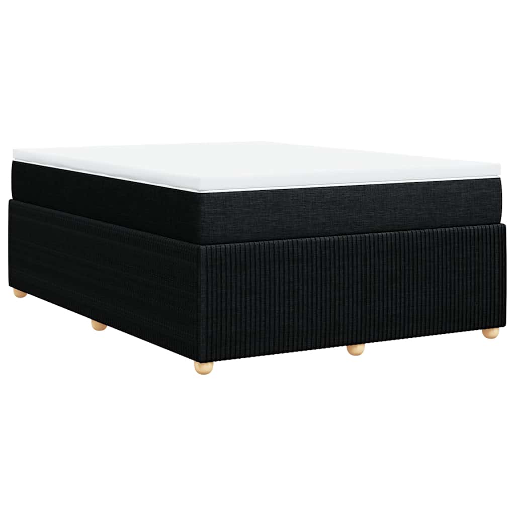 Κρεβάτι Boxspring με Στρώμα Μαύρο 140x200 εκ. Υφασμάτινο - Pakobazaar